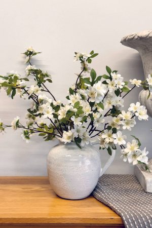 Silk Blossom Stems in a Cream Ceramic Jug | Dried Flowers from Fine Flowers