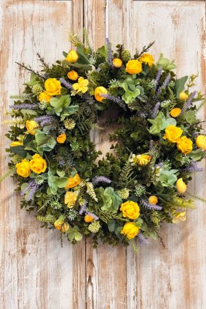 Sunshine Wreath | Artifical Wreaths Hand Made for UK Delivery by Fine Flowers